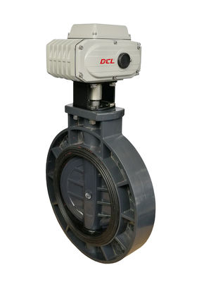 DN300 Electric Actuated Butterfly Valve Wafer Type PVC Butterfly Valve