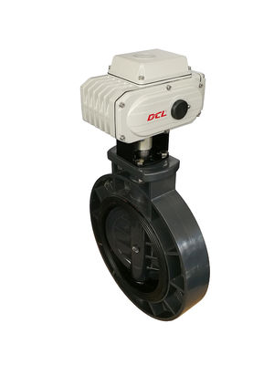DN300 Electric Actuated Butterfly Valve Wafer Type PVC Butterfly Valve
